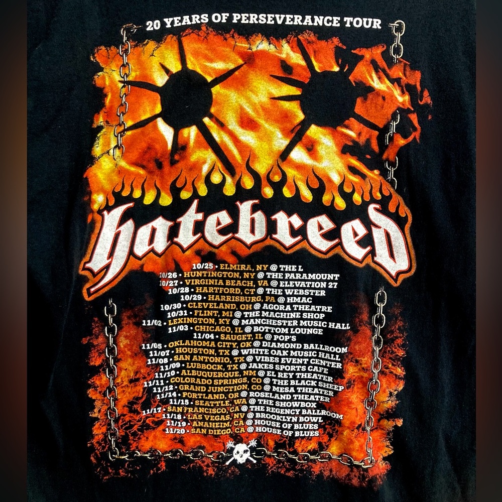 HATEBREED 20 YEARS OF PERSEVERANCE T-shirt Crushing All Limitations Since 1994